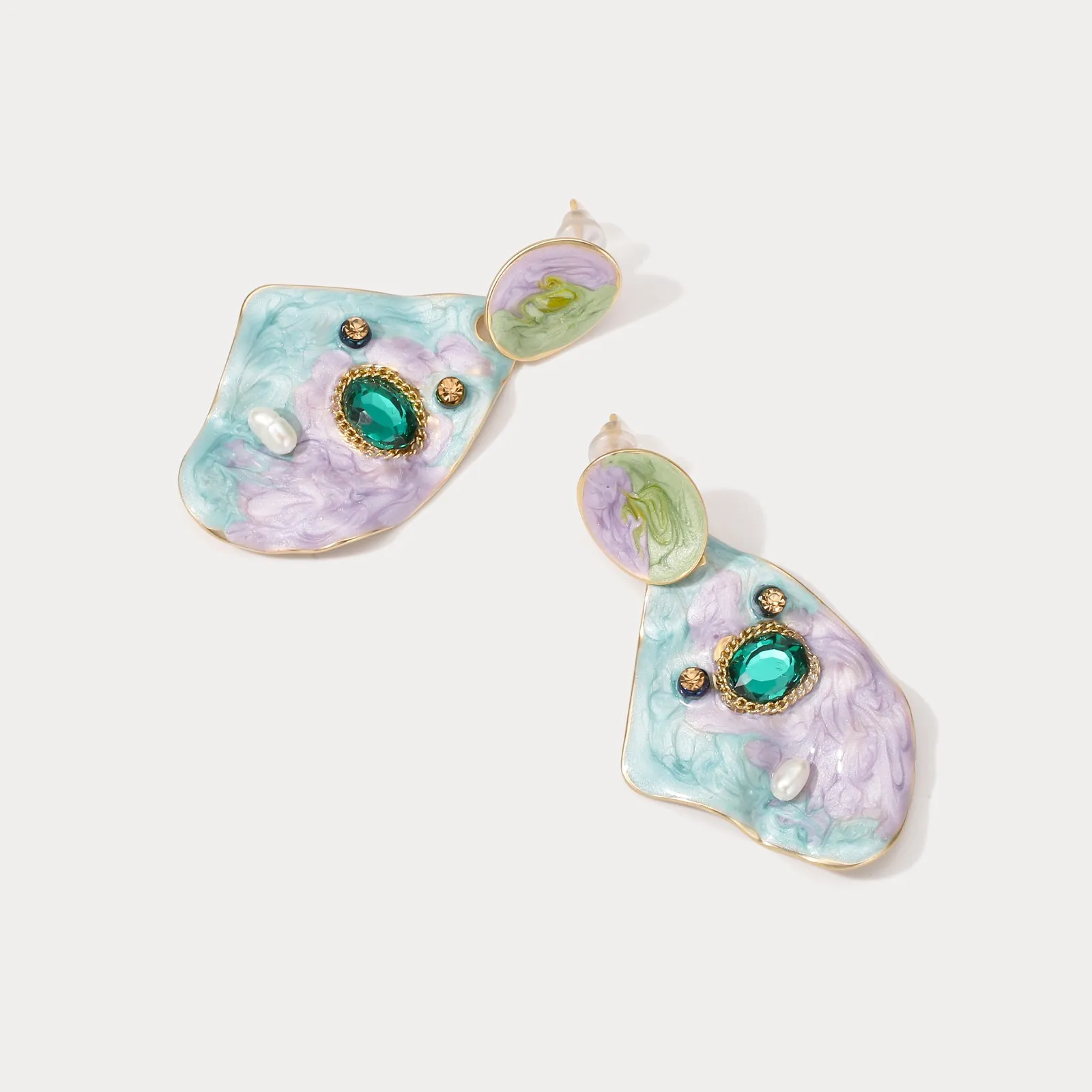 Violet Haze Oil Painting Earrings sold by Selenichast product image thumbnail 4