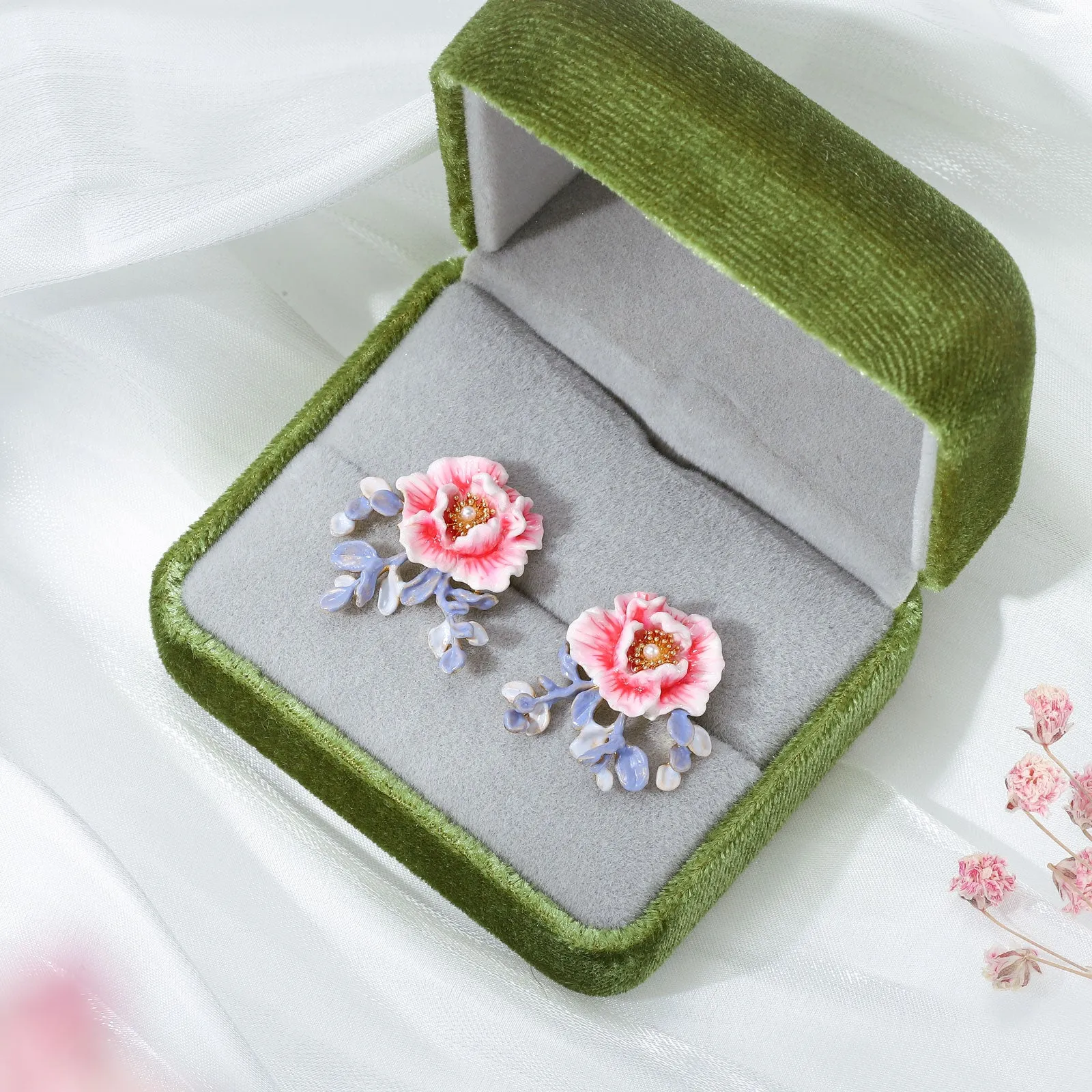 Peony Enamel Stud Earrings sold by Selenichast product image thumbnail 5