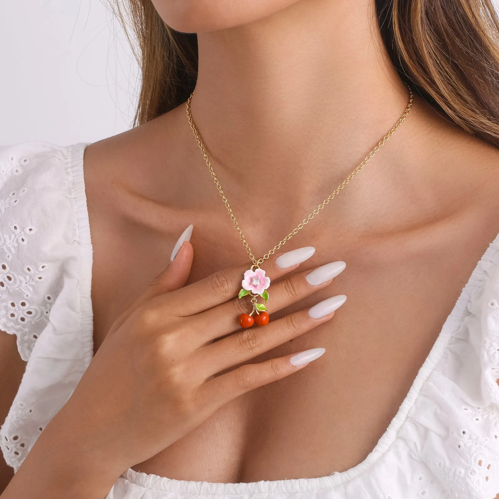 Flower Cherry Necklace sold by Selenichast product image thumbnail 4