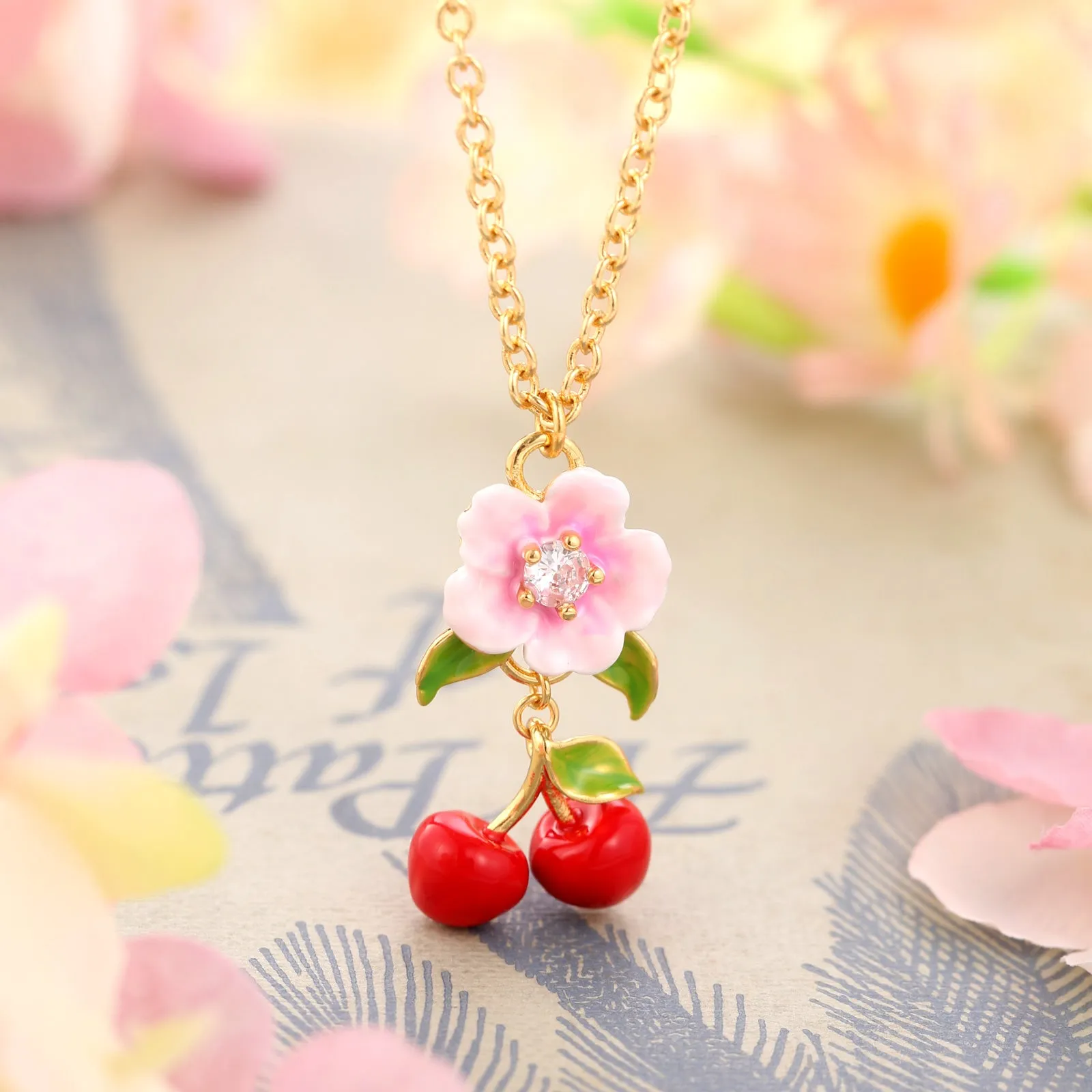 Flower Cherry Necklace sold by Selenichast