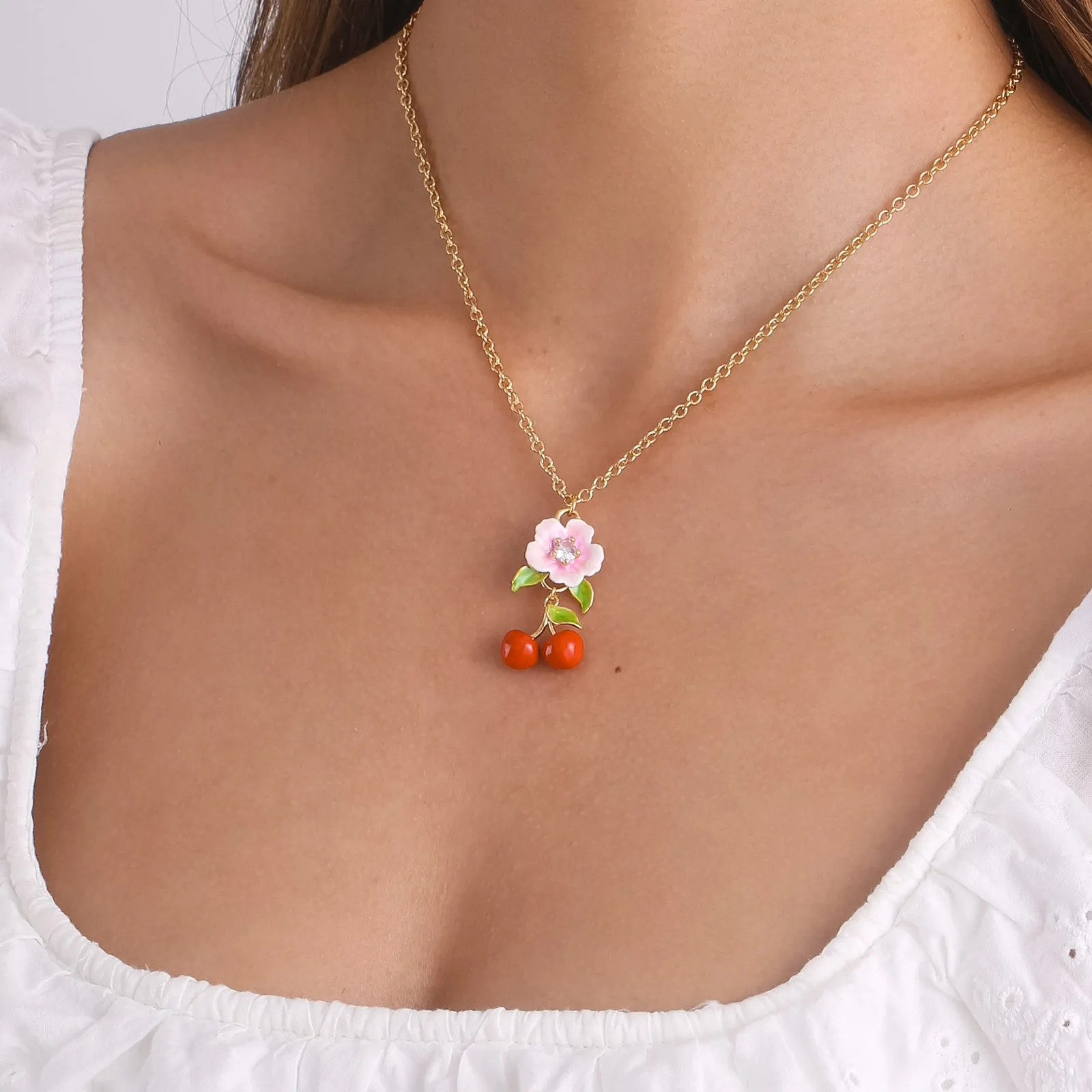 Flower Cherry Necklace sold by Selenichast product image thumbnail 3