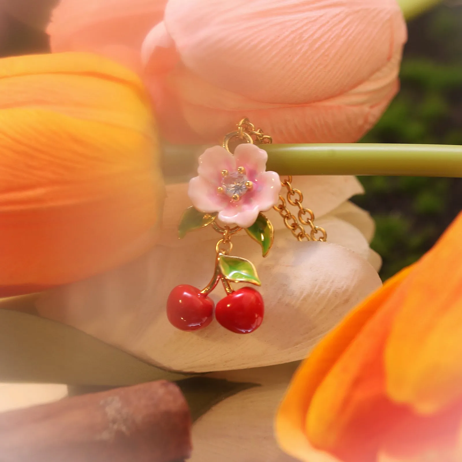 Flower Cherry Necklace sold by Selenichast product image thumbnail 5