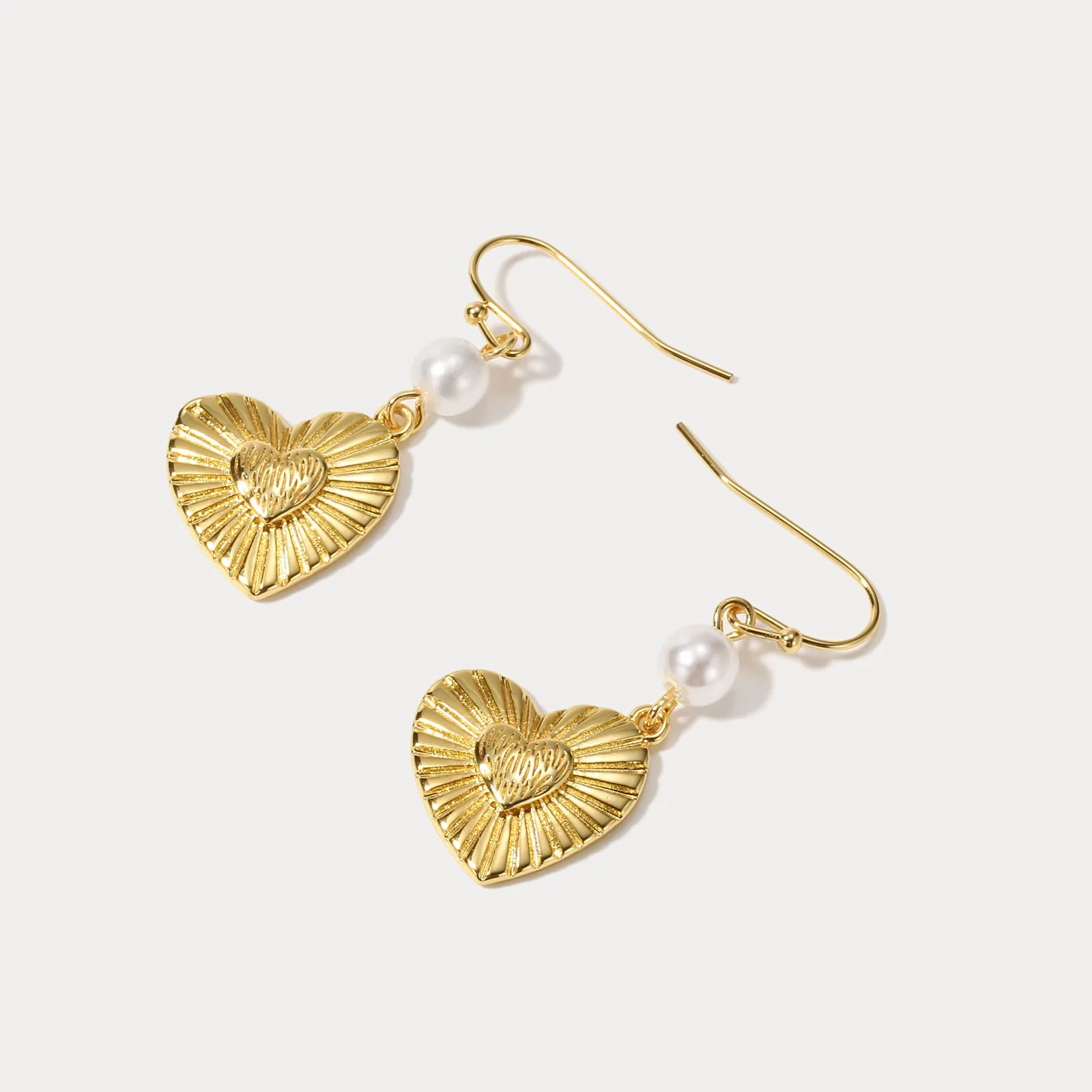 Heart Pearl Drop Earrings sold by Selenichast product image thumbnail 4