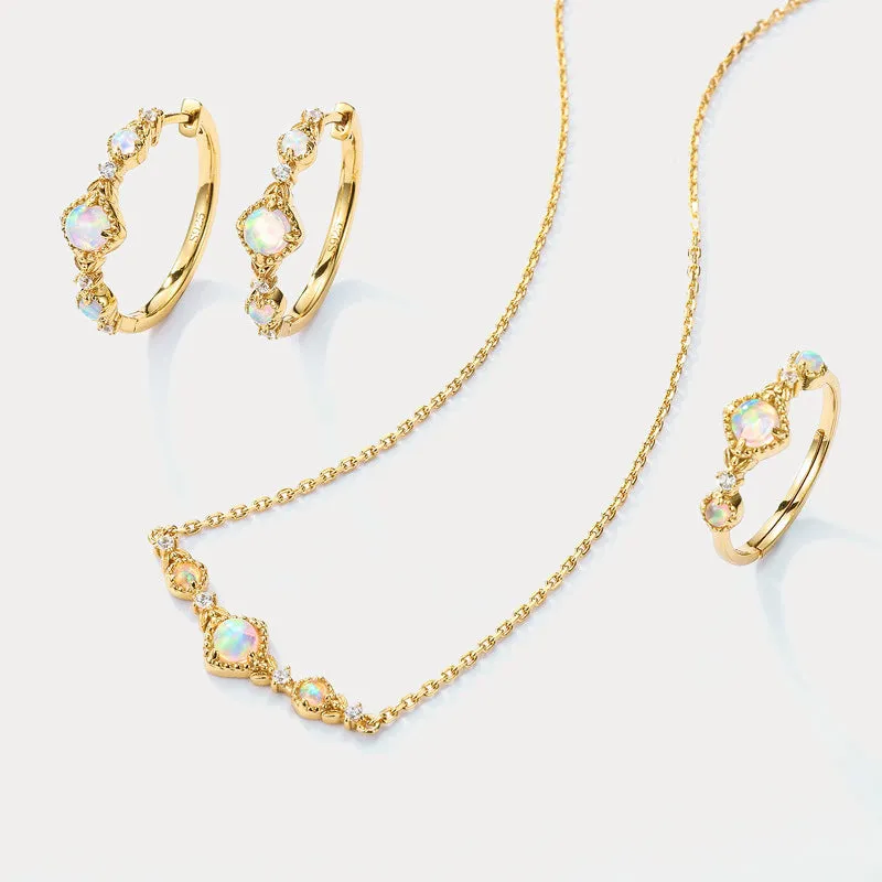 Opal Hoop Earrings sold by Selenichast product image thumbnail 3