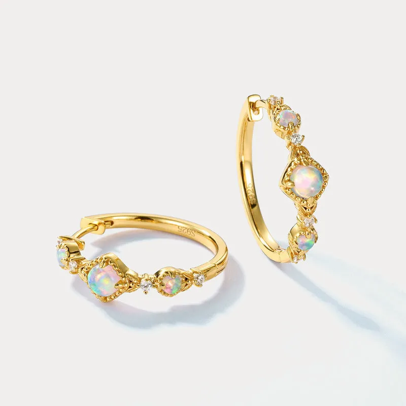 Opal Hoop Earrings sold by Selenichast product image thumbnail 2