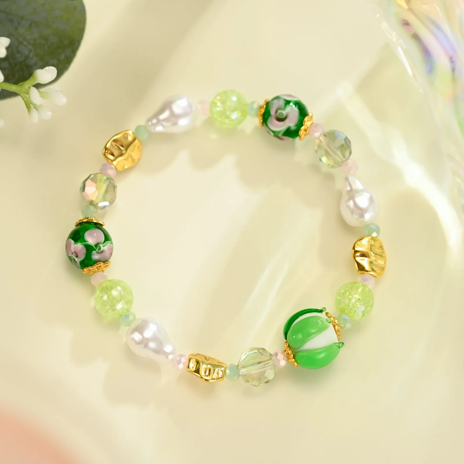 Lotus Pearl Beaded Bracelet sold by Selenichast product image thumbnail 5