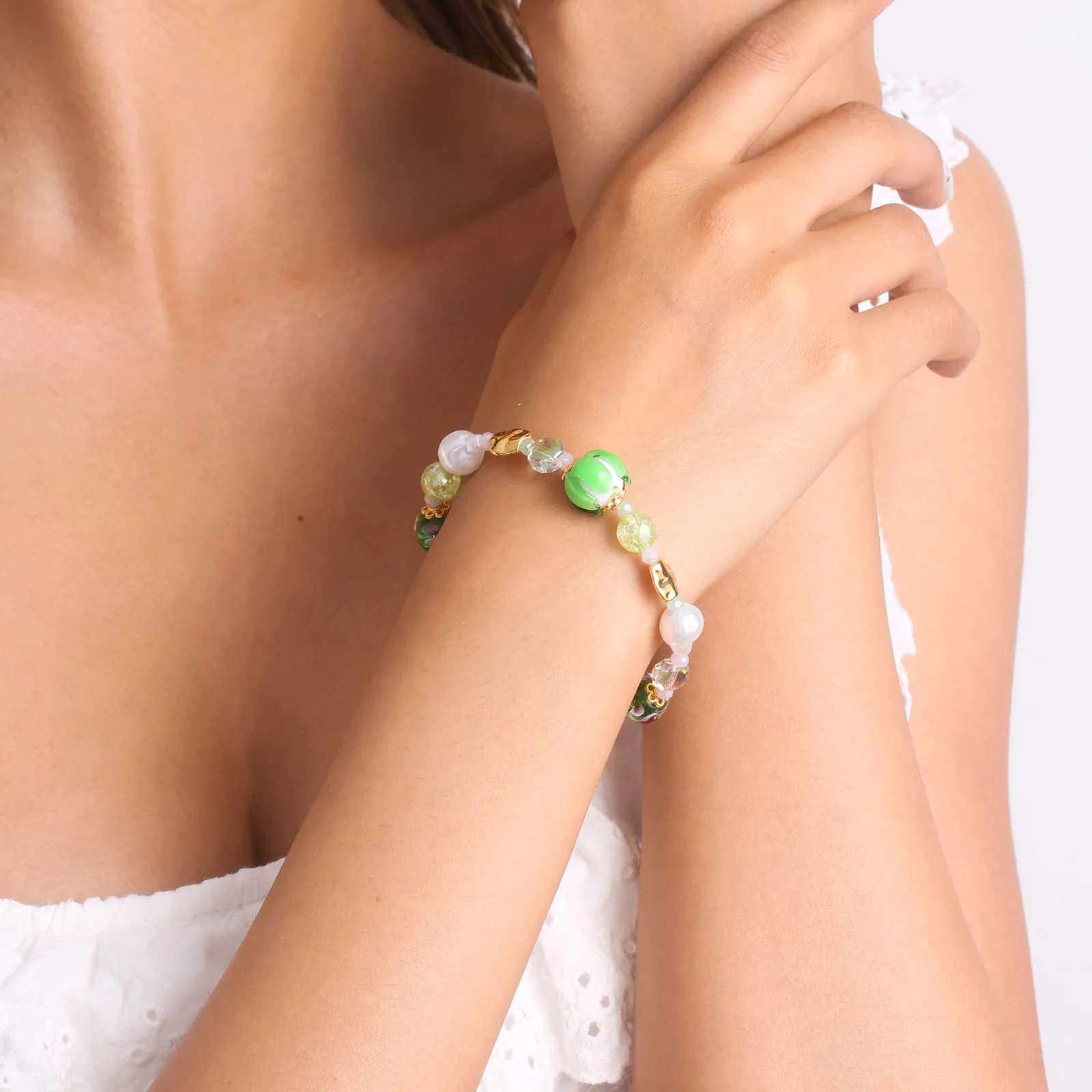 Lotus Pearl Beaded Bracelet sold by Selenichast product image thumbnail 3