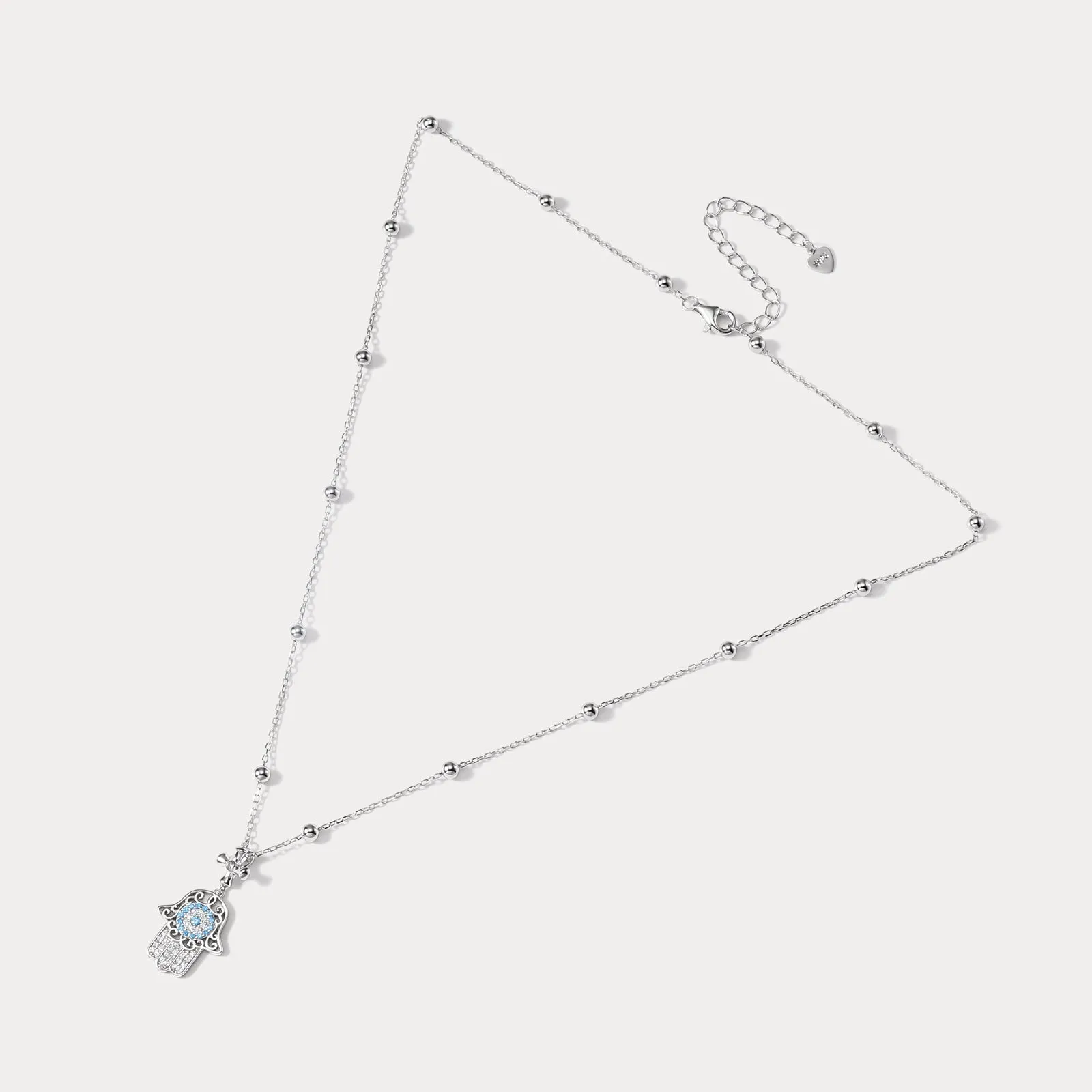 Silver Hamsa Hand Necklace sold by Selenichast product image thumbnail 5