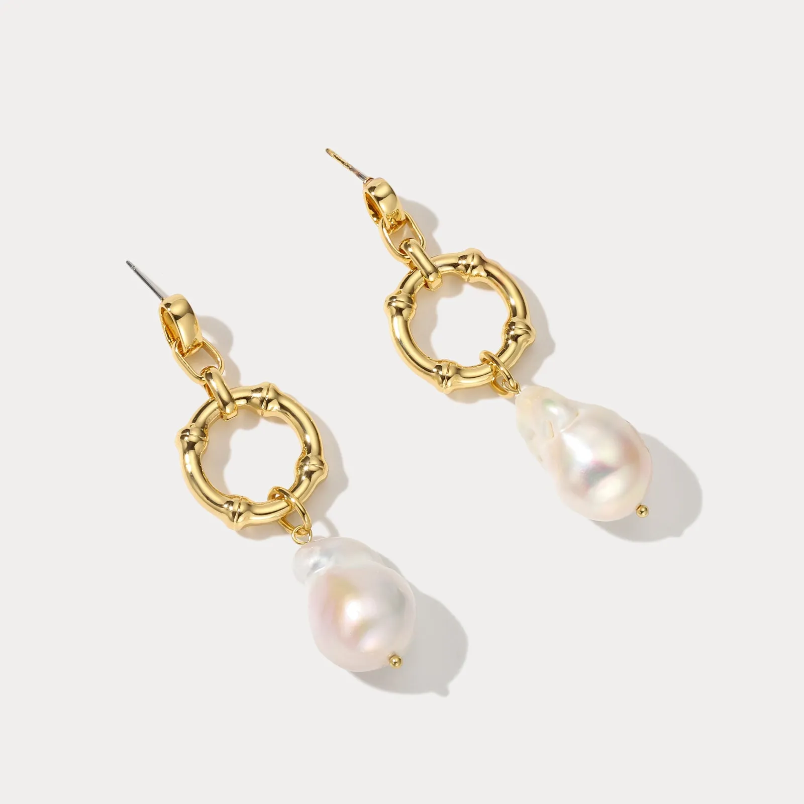 Baroque Pearl Hollow Earrings sold by Selenichast product image thumbnail 3
