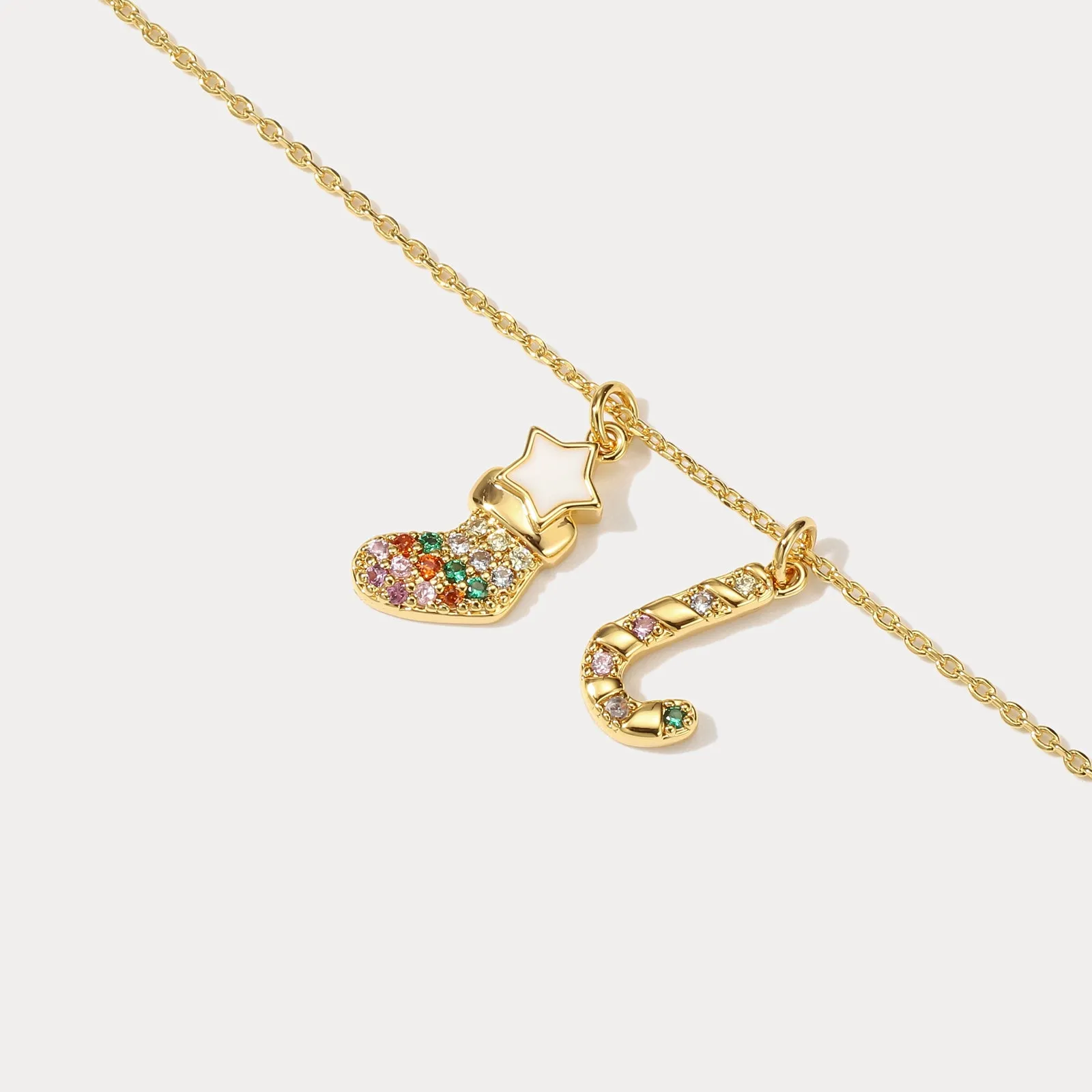 Christmas Sock & Candy Cane Necklace sold by Selenichast product image thumbnail 5