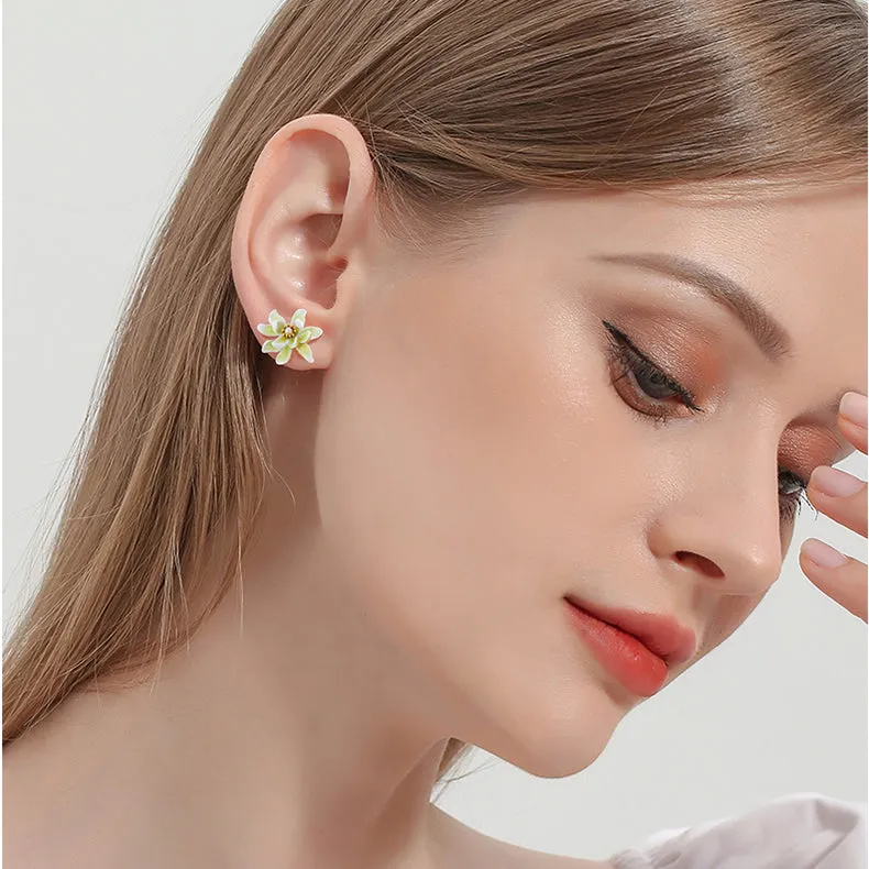 Orange Flower Stud Earrings sold by Selenichast product image thumbnail 2