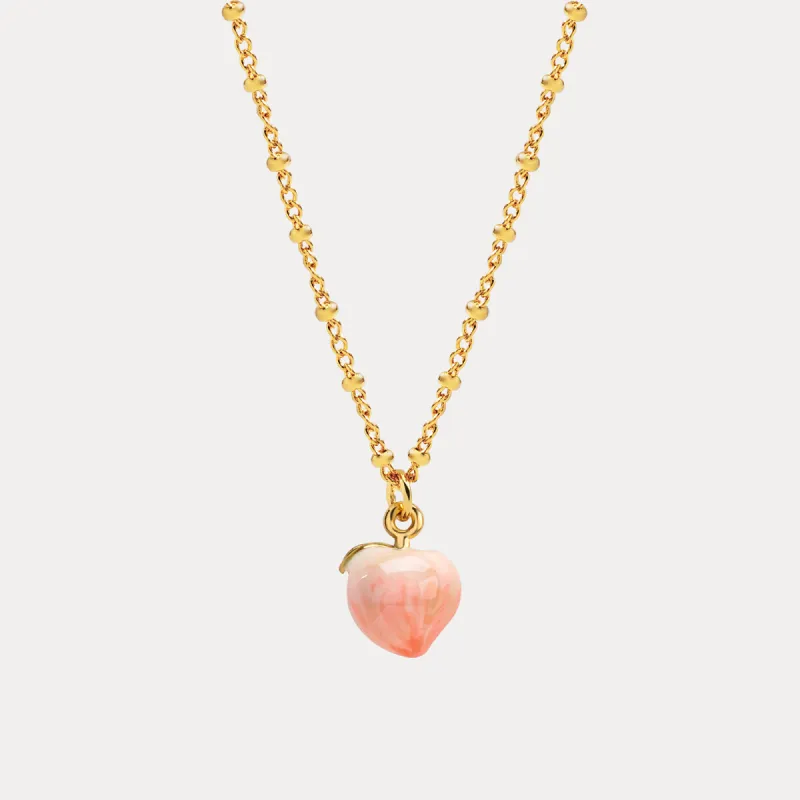 Peach Enamel Necklace sold by Selenichast