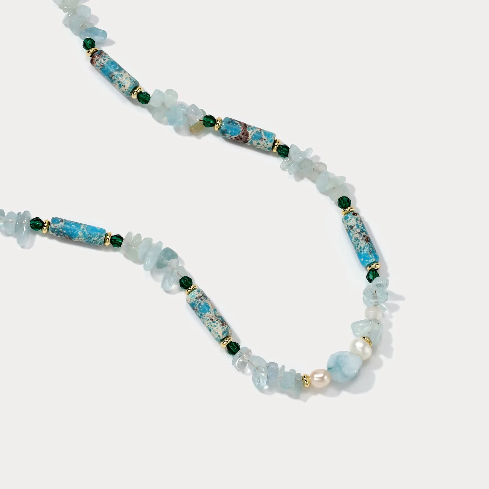 Blue Quartz Chip Stone Beaded Necklace sold by Selenichast product image thumbnail 5