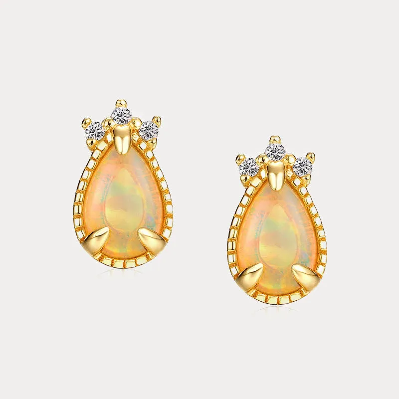 Drop Opal Stud Earrings sold by Selenichast