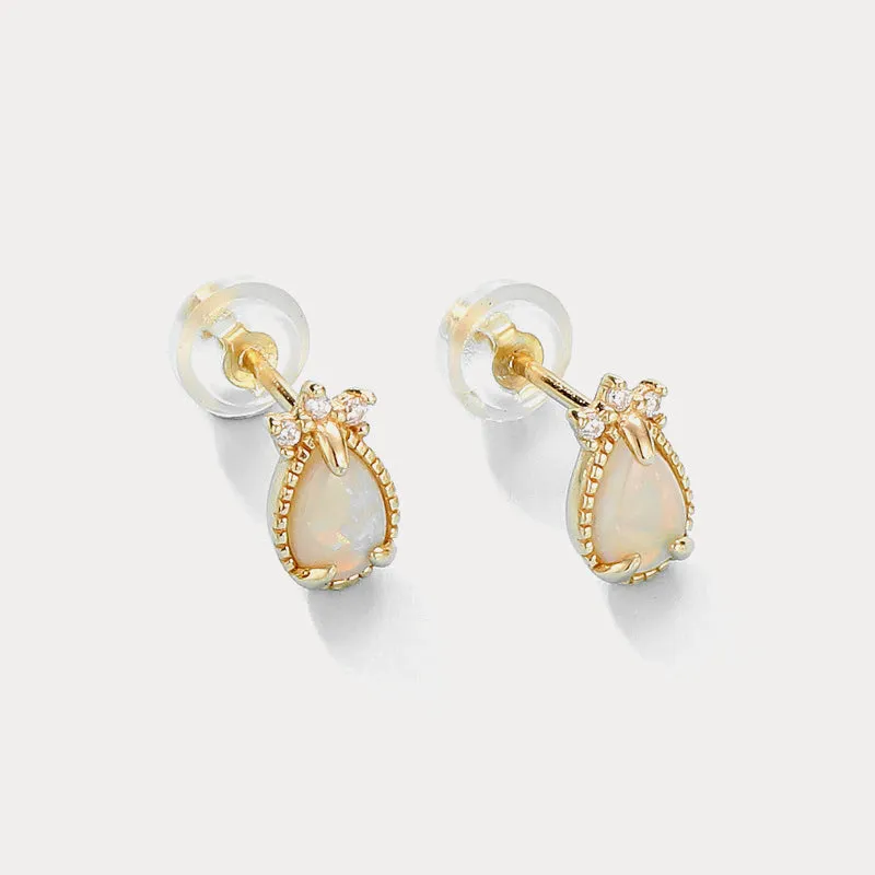 Drop Opal Stud Earrings sold by Selenichast product image thumbnail 2