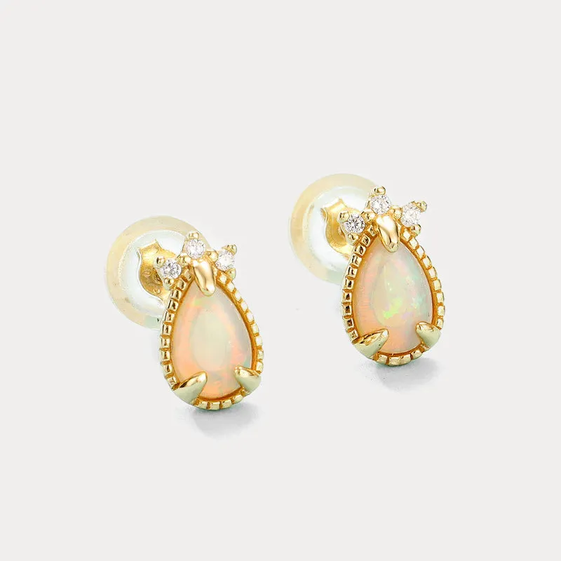 Drop Opal Stud Earrings sold by Selenichast product image thumbnail 3