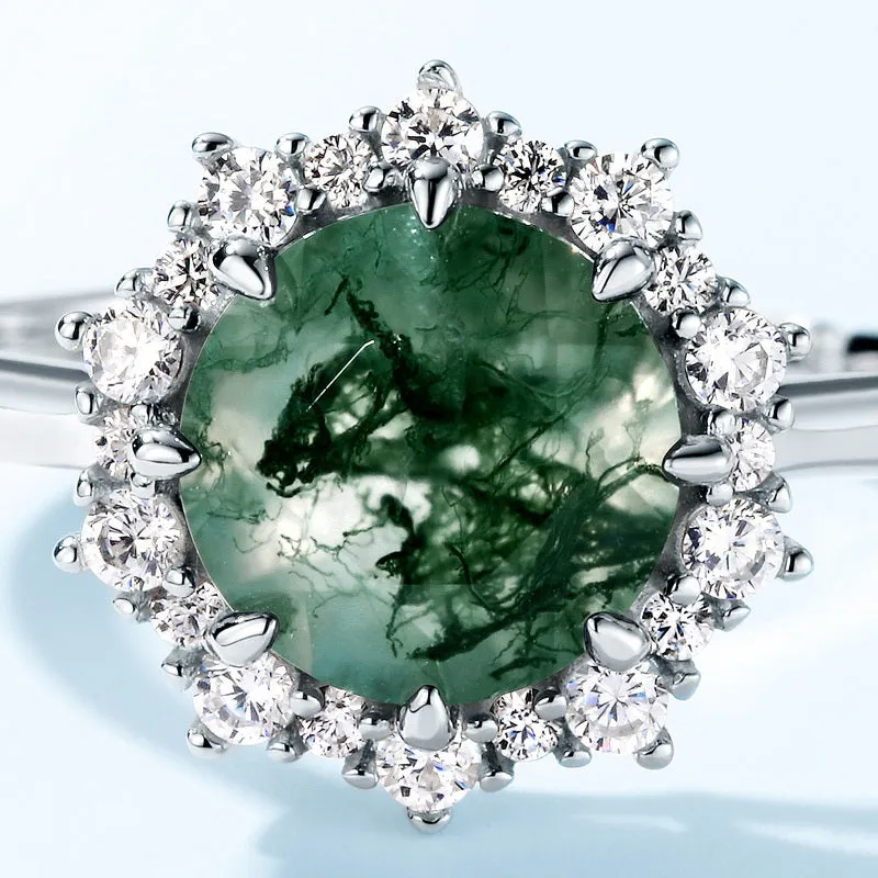 Moss Agate Ring Sterling Silver sold by Selenichast product image thumbnail 3