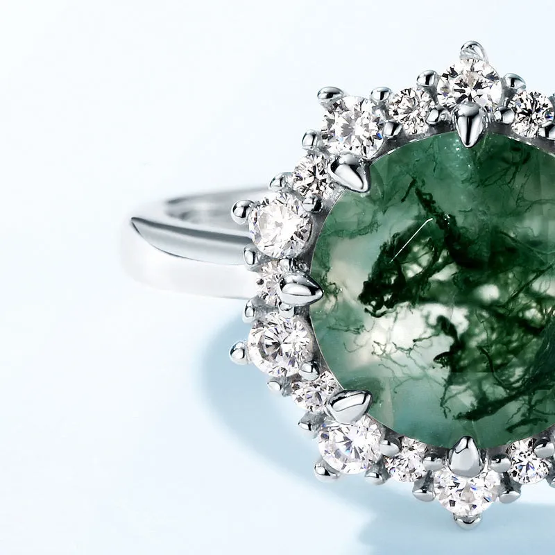 Moss Agate Ring Sterling Silver sold by Selenichast product image thumbnail 4