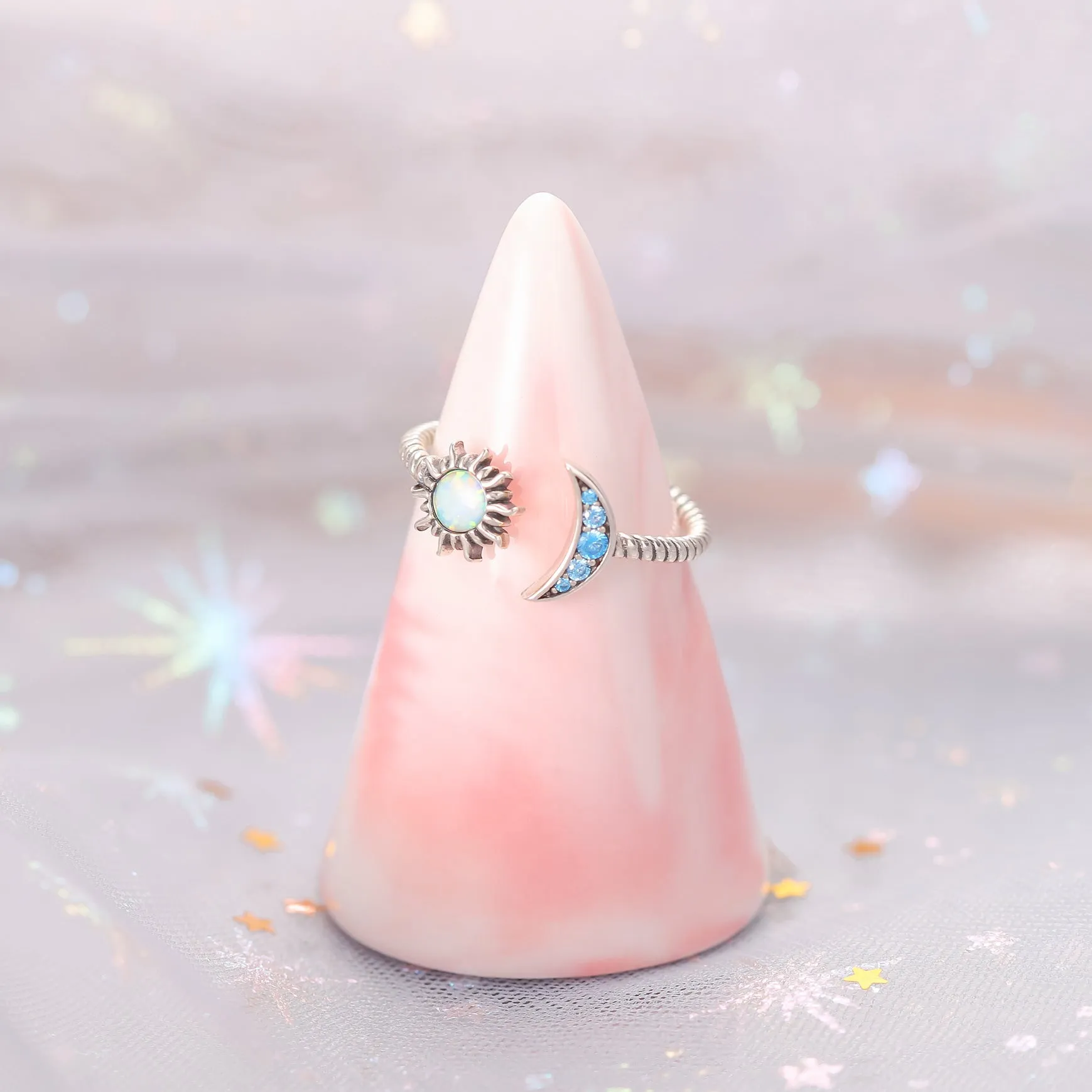 Opal Sun & Moon Ring sold by Selenichast product image thumbnail 3