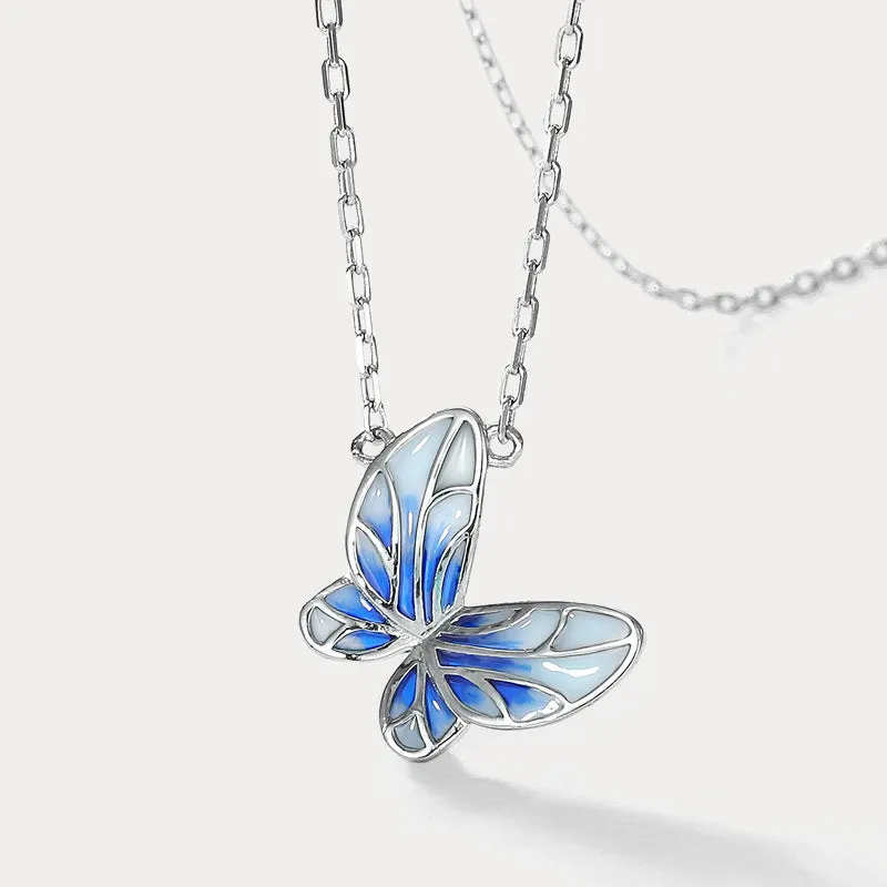 Azure Butterfly Silver Necklace sold by Selenichast product image thumbnail 2