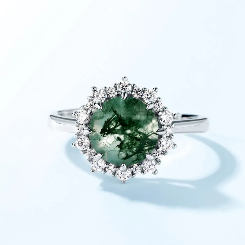 Moss Agate Ring Sterling Silver sold by Selenichast product image thumbnail 2