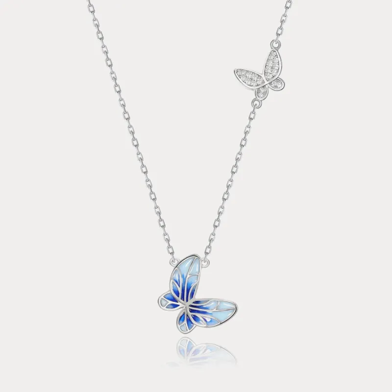 Azure Butterfly Silver Necklace sold by Selenichast