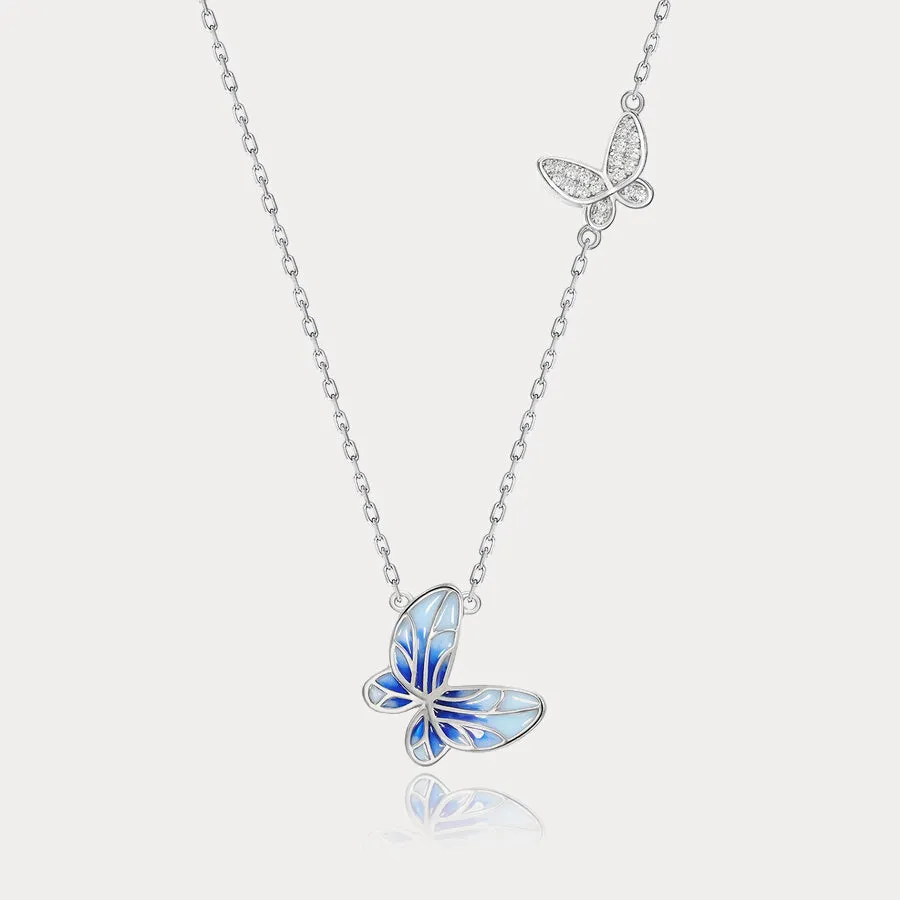 Azure Butterfly Silver Necklace sold by Selenichast