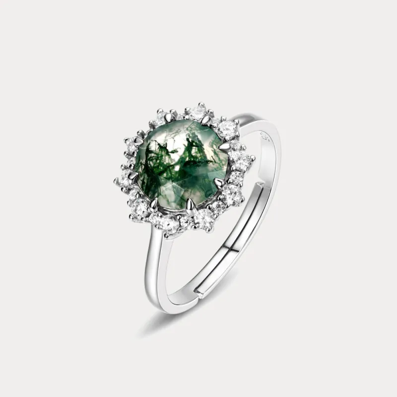Moss Agate Ring Sterling Silver sold by Selenichast