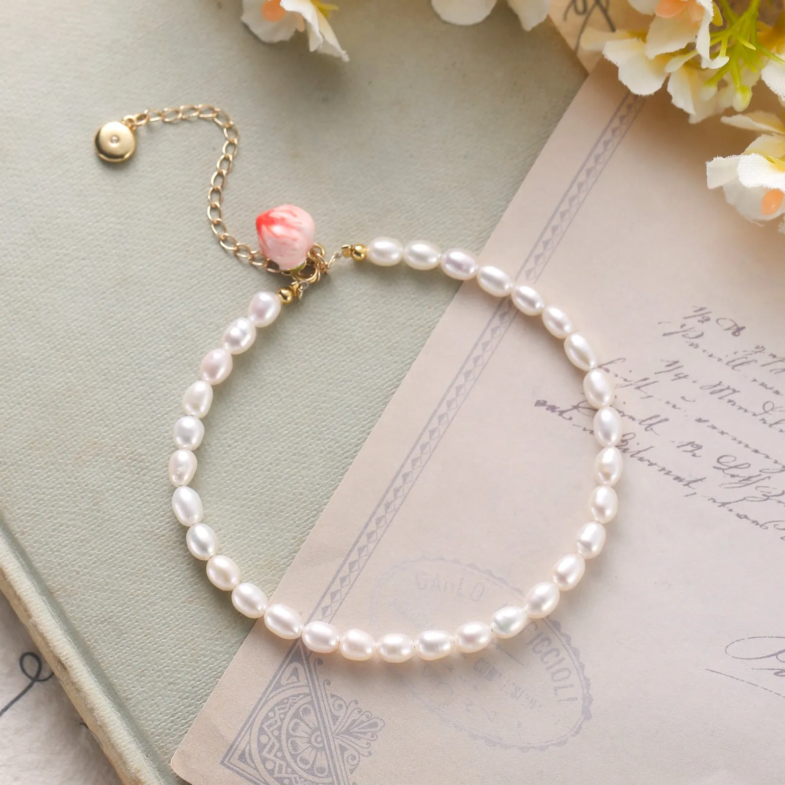 Peach Pearl Anklet sold by Selenichast product image thumbnail 5