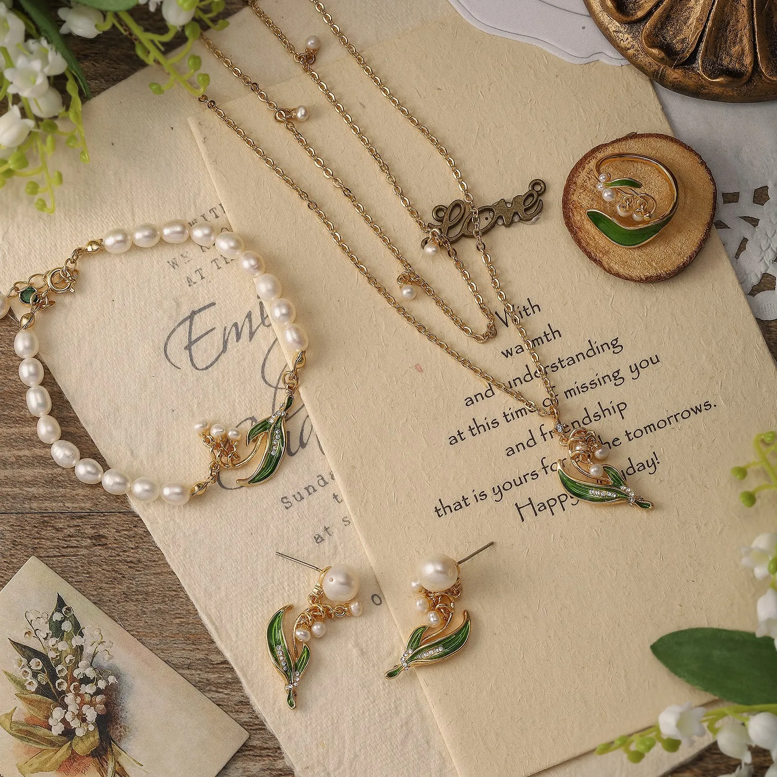 Lily Of The Valley Enamel Necklace sold by Selenichast product image thumbnail 4