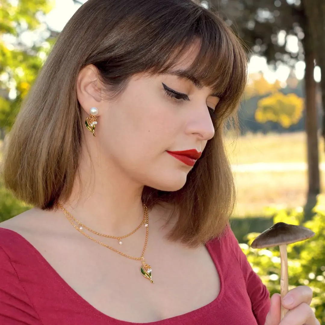 Lily Of The Valley Enamel Necklace sold by Selenichast product image thumbnail 5