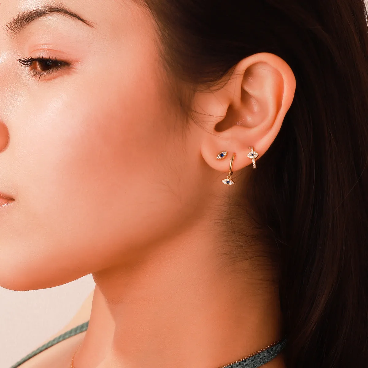 Sapphire Eyes Diamond Stud Earrings sold by Selenichast product image thumbnail 3