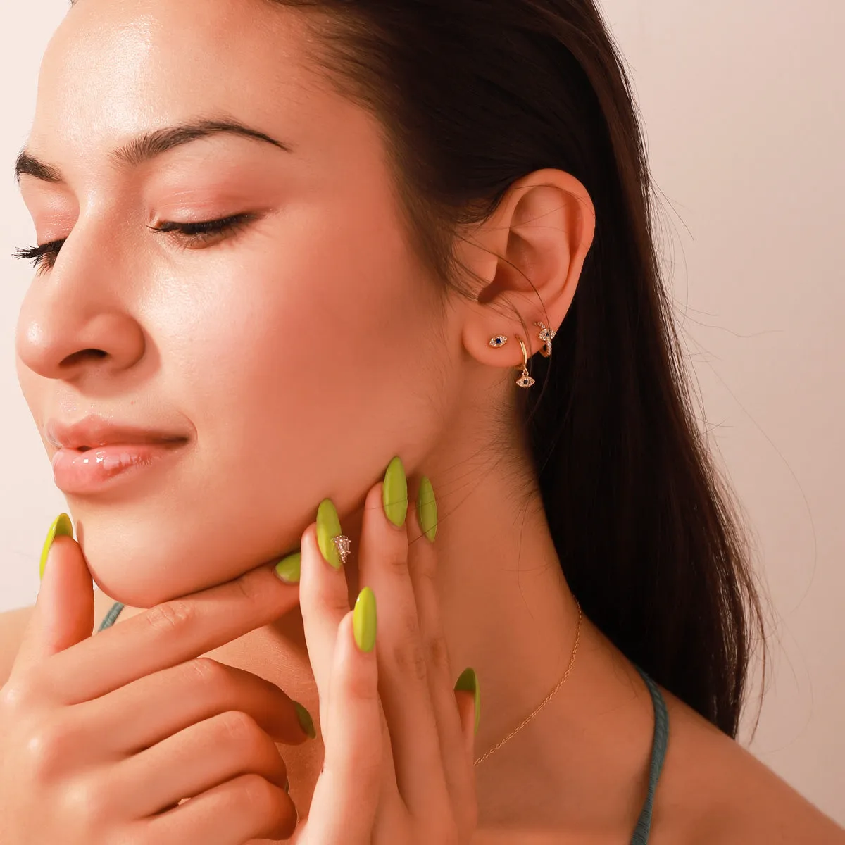 Sapphire Eyes Diamond Stud Earrings sold by Selenichast product image thumbnail 5