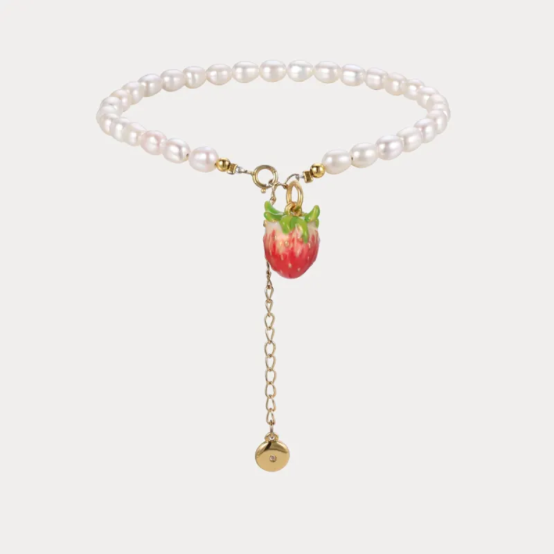 Strawberry Pearl Anklet sold by Selenichast