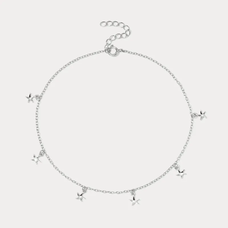 Sterling Silver Star Anklet sold by Selenichast