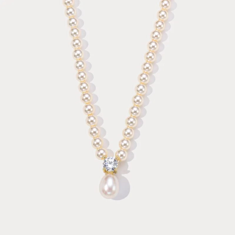 Teardrop Pearl Pendant Necklace sold by Selenichast
