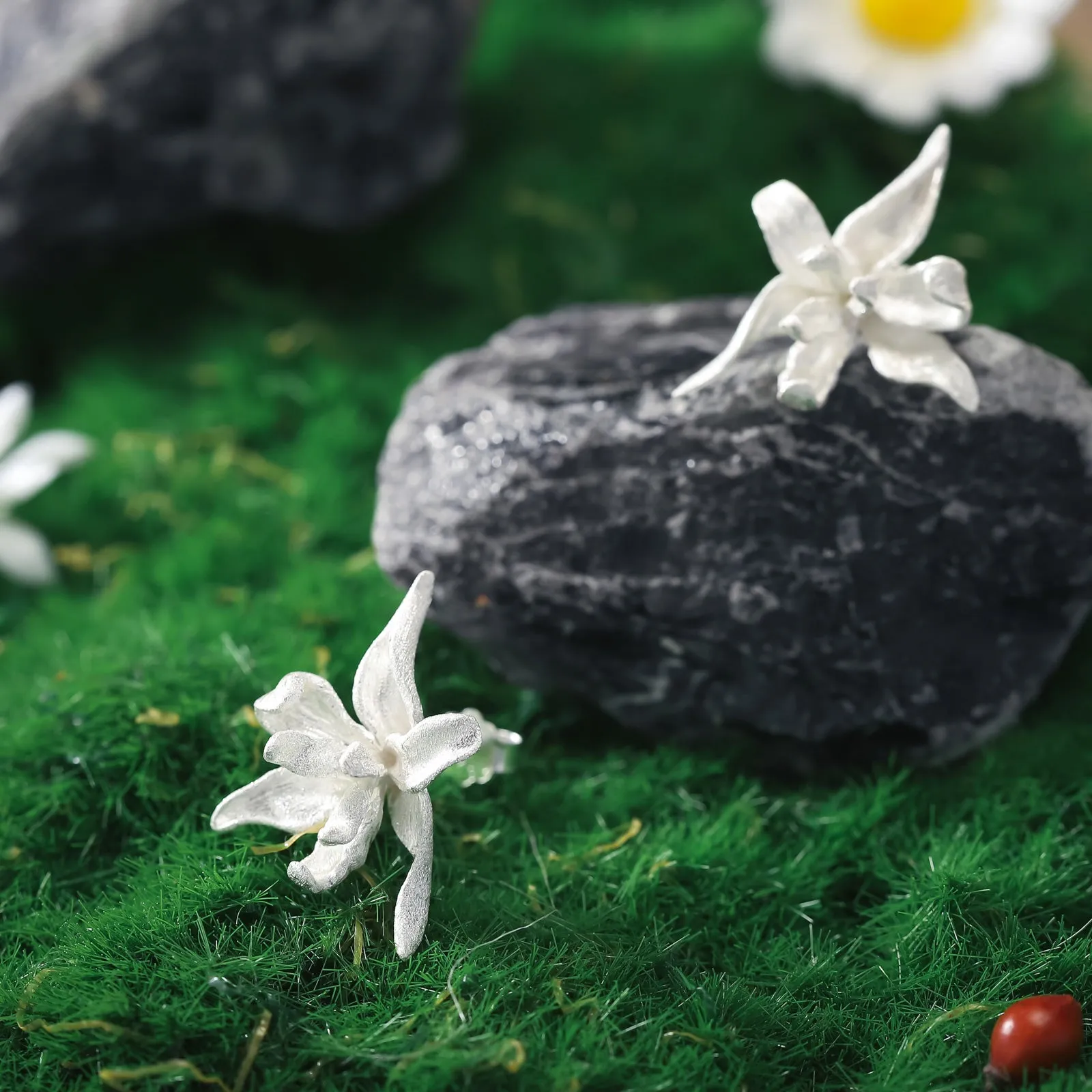 Iris Flower Stud Earrings sold by Selenichast