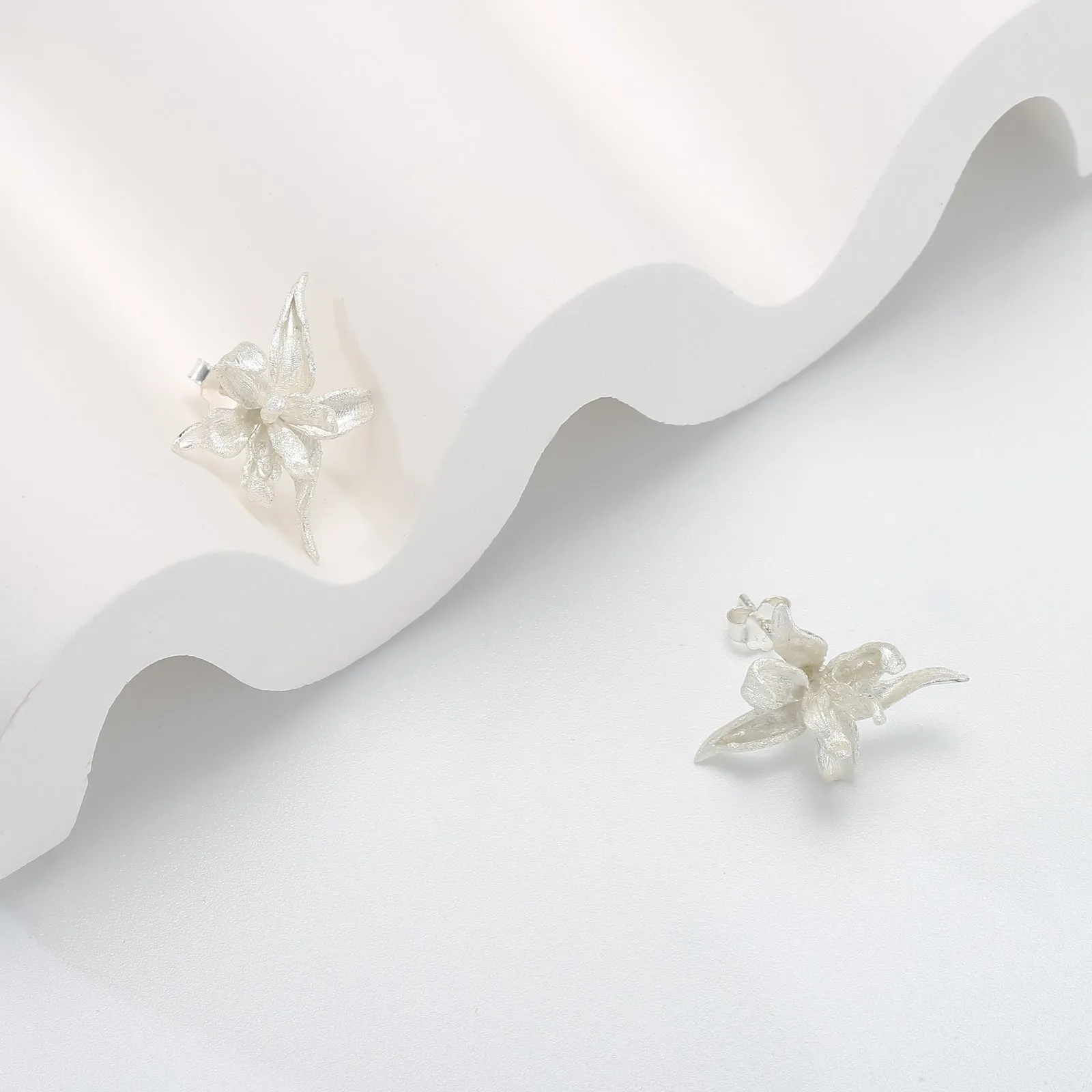 Iris Flower Stud Earrings sold by Selenichast product image thumbnail 4