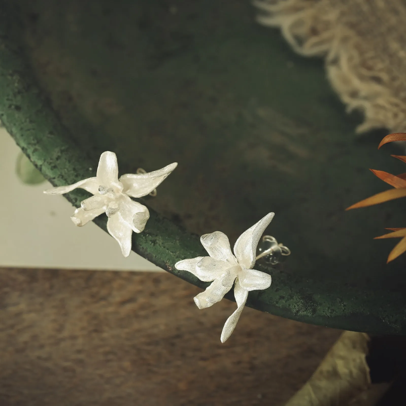 Iris Flower Stud Earrings sold by Selenichast product image thumbnail 2