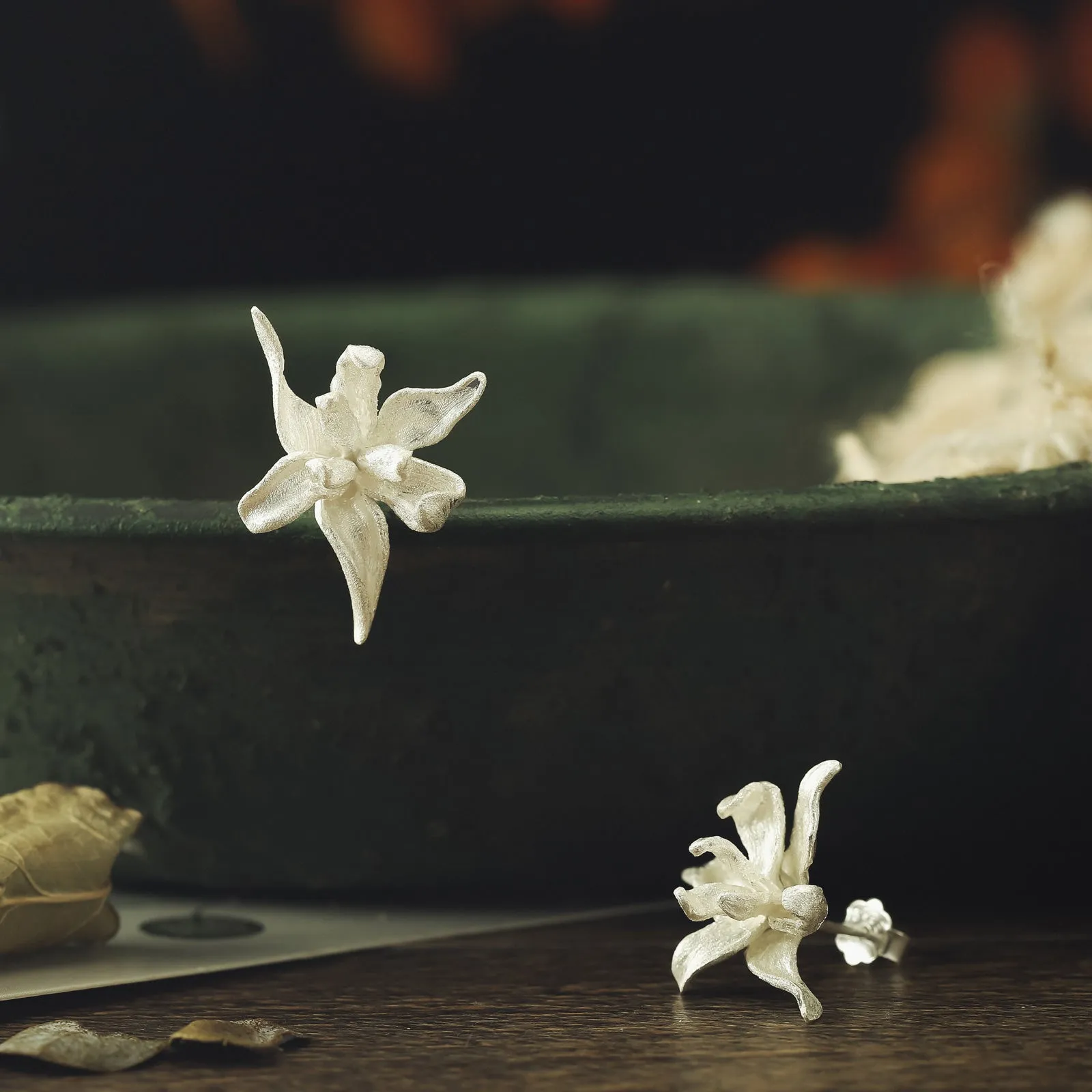 Iris Flower Stud Earrings sold by Selenichast product image thumbnail 5