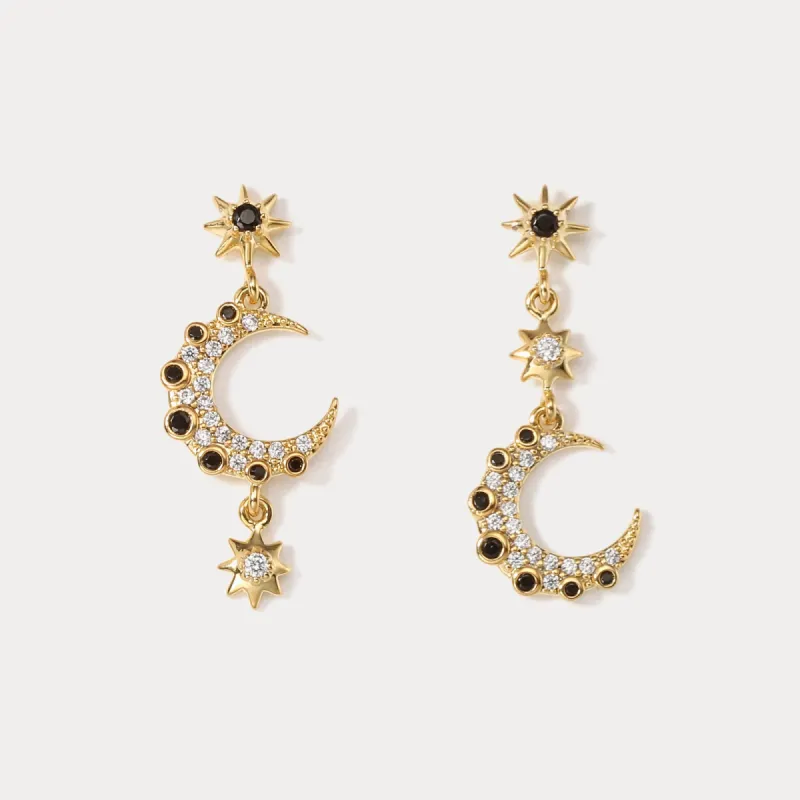 Midnight Moon Star Earrings sold by Selenichast