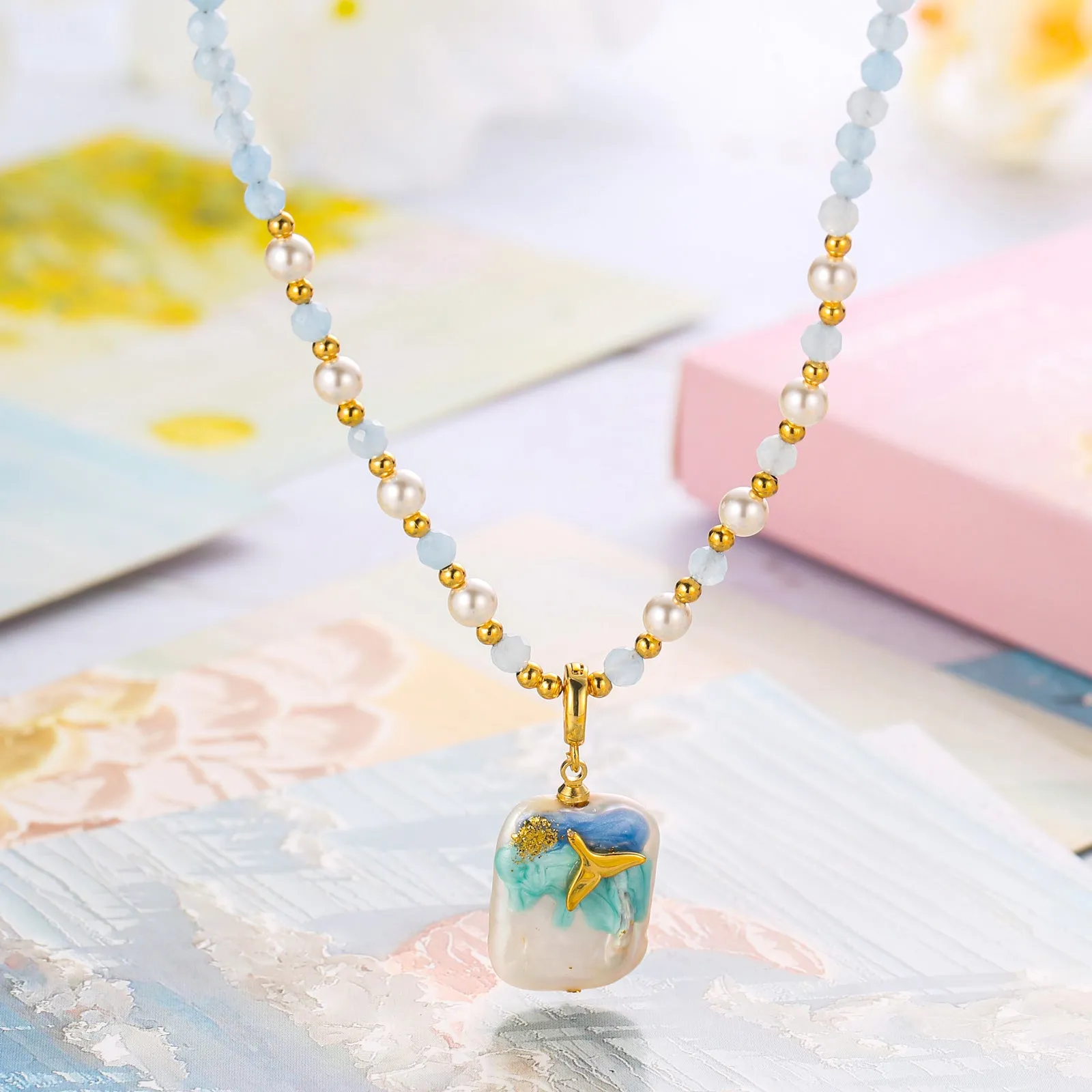 Mermaid Tail Pearl Necklace sold by Selenichast product image thumbnail 3