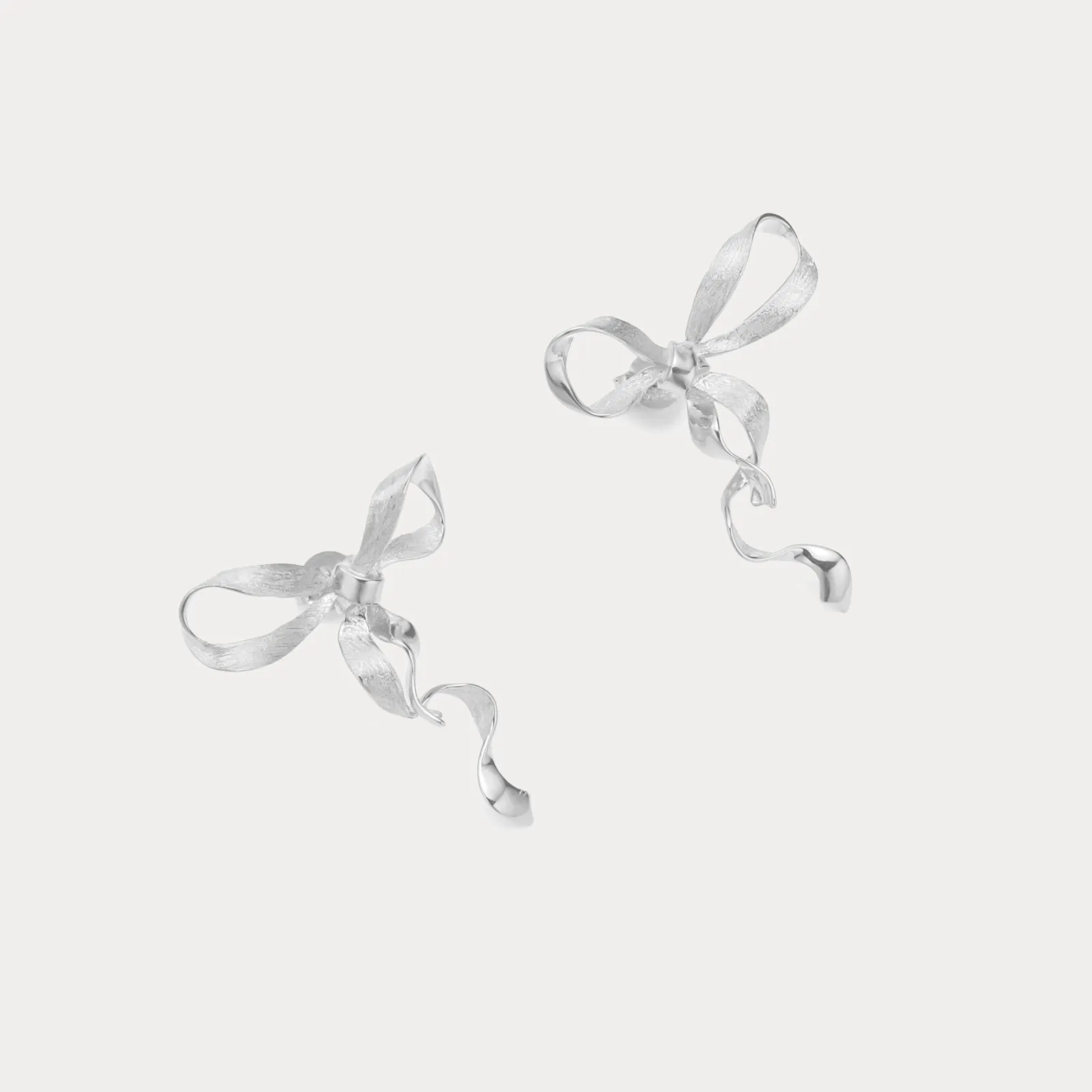 Silver Bow Earrings sold by Selenichast product image thumbnail 4
