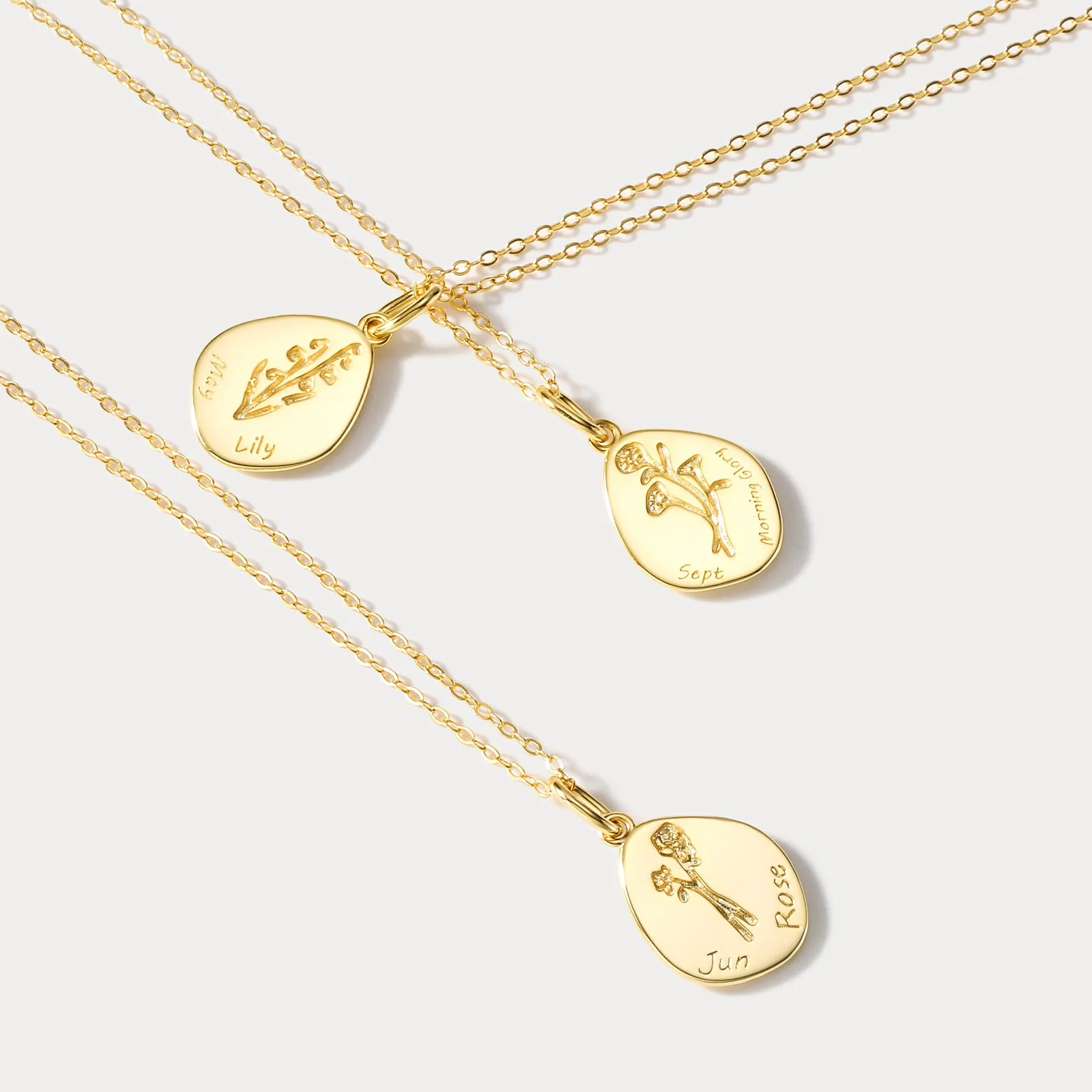 Silver Lily Birth Flower Necklace-May sold by Selenichast product image thumbnail 3