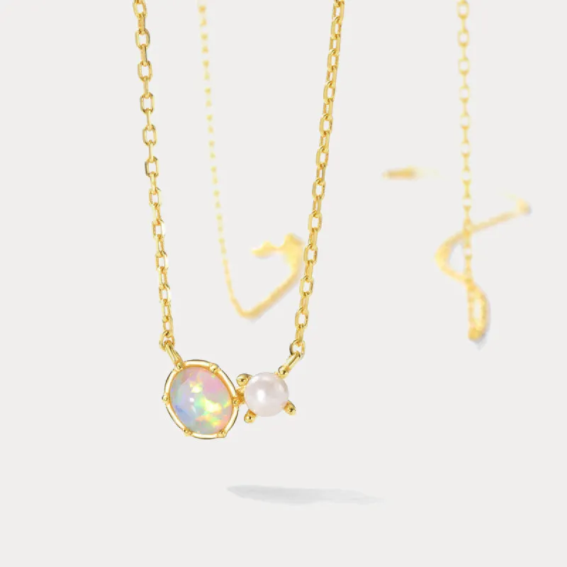 Opal Pearl Necklace sold by Selenichast