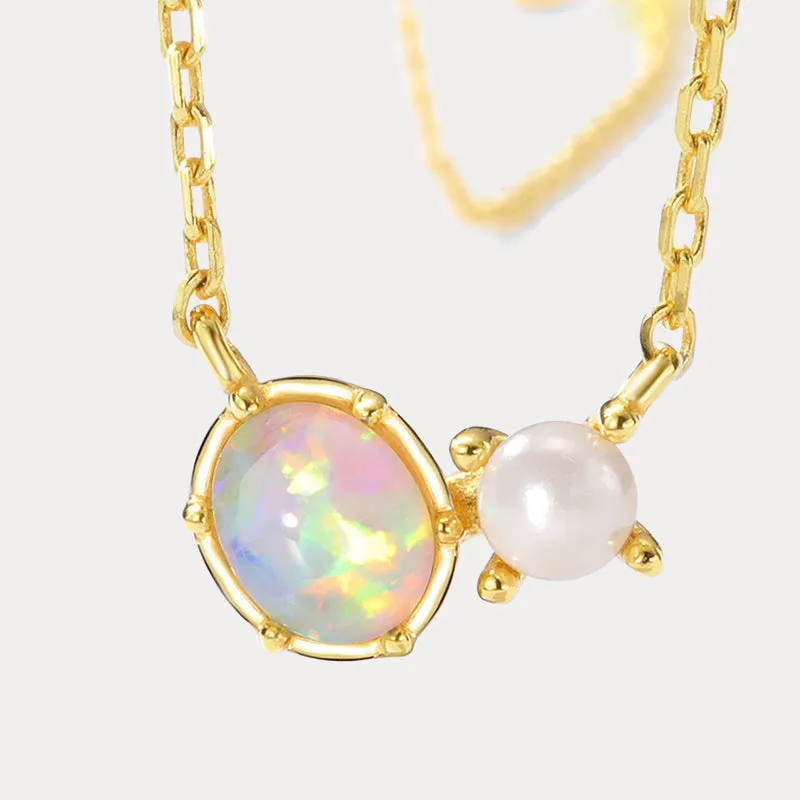 Opal Pearl Necklace sold by Selenichast product image thumbnail 3