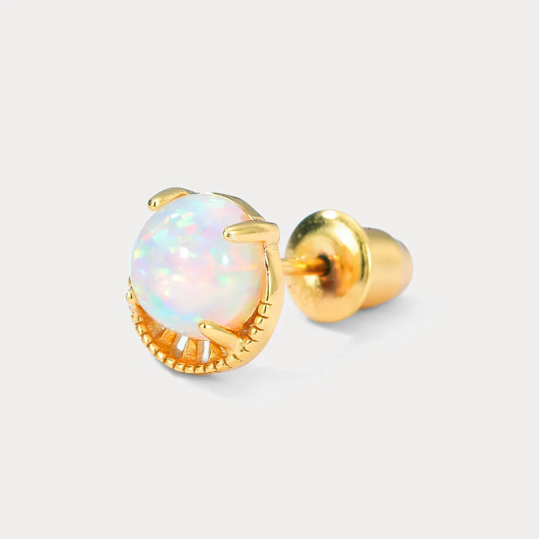Opal Round Studs Earrings sold by Selenichast product image thumbnail 4