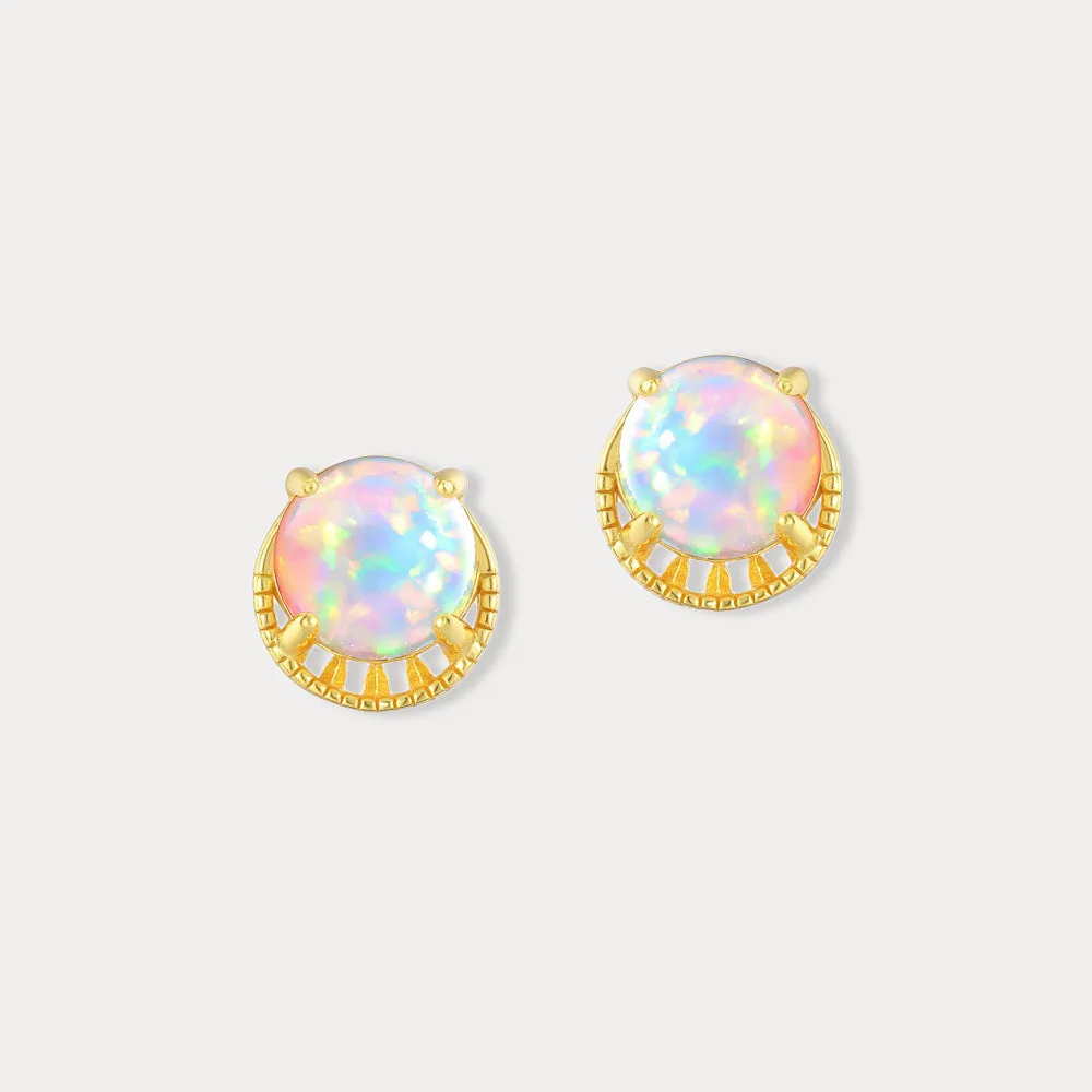 Opal Round Studs Earrings sold by Selenichast