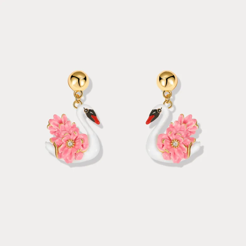 Elegant Swan Dangling Earrings sold by Selenichast
