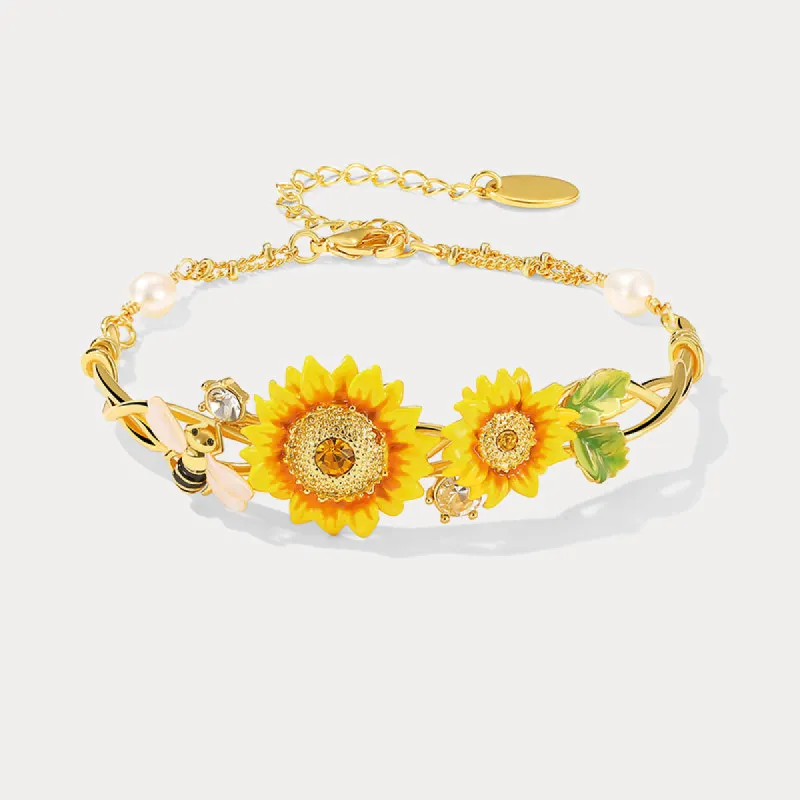Sunflower & Bee Bracelet sold by Selenichast